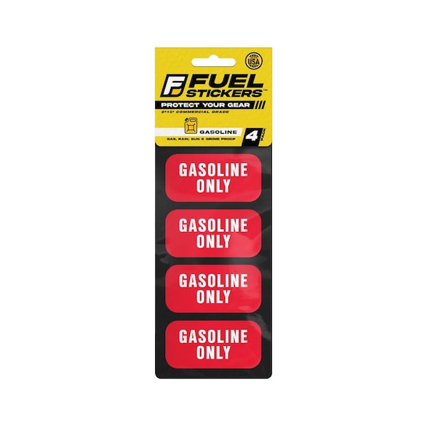 Fuel Stickers Gasoline Sticker: Gas Labels for Fuel Can & Outdoor Power Equipment, Hvy-Dty, 2''x1'', 4PK Z-2X1GAS-4PK - main